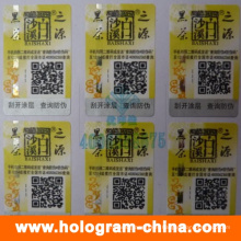 Anti-Counterfeiting Hologram Stickers with Qr Code Printing